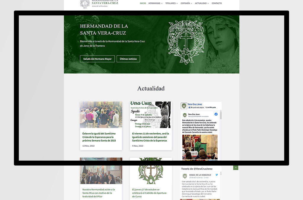 La Hermandad de la Vera-Cruz de Jerez renueva su página web con un formato visual e intuitivo