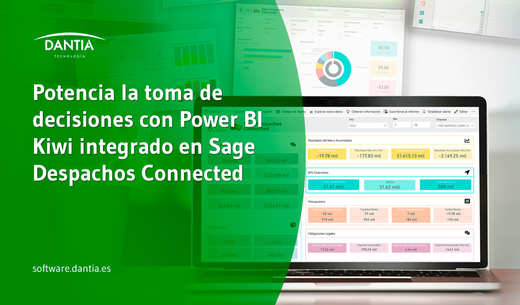 Potencia la toma de decisiones con Power BI Kiwi integrado en Sage Despachos Connected